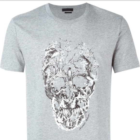 Alexander McQueen | Shirts | Alexander Mcqueen Grey Skull Tshirt | Poshmark